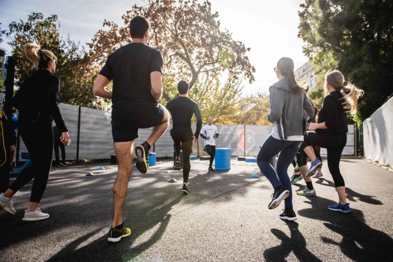 Photo de sport en entreprise avec la Mutuelle GSMC