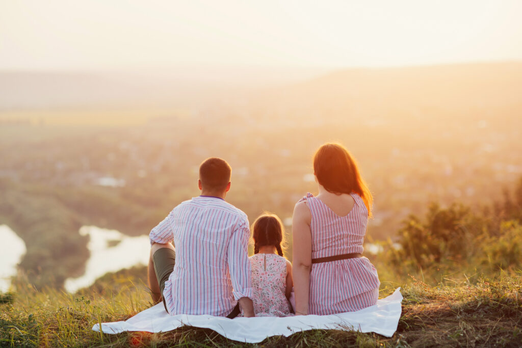 Famille coucher de soleil Mutuelle